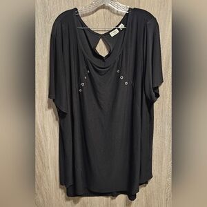 Catos Plus Black Short Sleeve Blouse